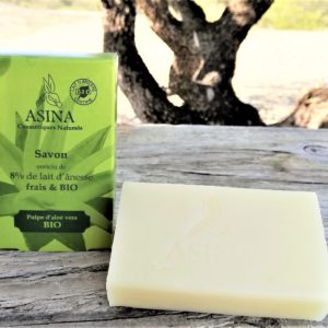 Savon au Lait d’ânesse BIO & Pulpe d’Aloé Véra BIO
