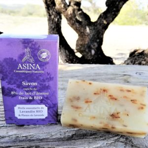 Savon Lait d’ânesse BIO & Huile essentielle de Lavandin BIO